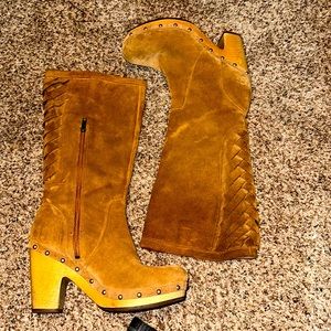 UGG dark chestnut suede Rumer clog boots